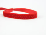 Červený sametový choker se zlatými puntíky