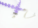 Fialový květinový choker náhrdelník